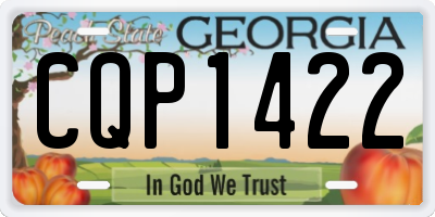 GA license plate CQP1422