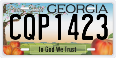 GA license plate CQP1423