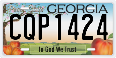 GA license plate CQP1424