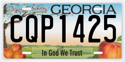GA license plate CQP1425