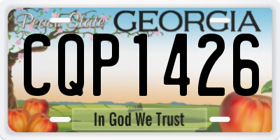 GA license plate CQP1426