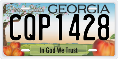 GA license plate CQP1428
