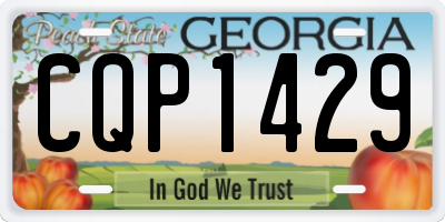 GA license plate CQP1429