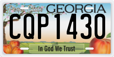 GA license plate CQP1430