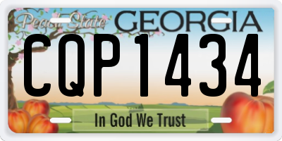 GA license plate CQP1434