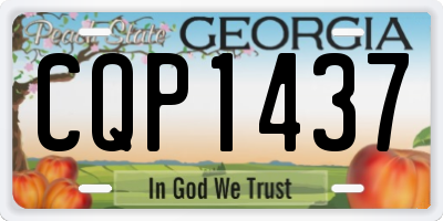 GA license plate CQP1437