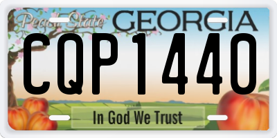 GA license plate CQP1440