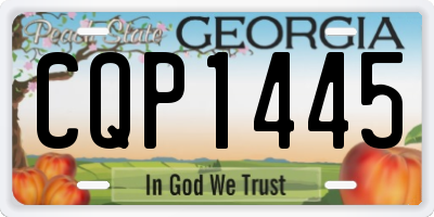 GA license plate CQP1445