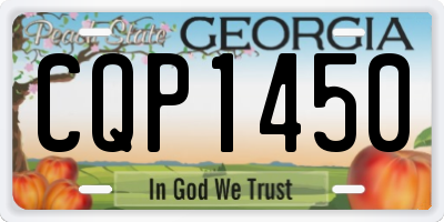GA license plate CQP1450