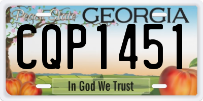 GA license plate CQP1451