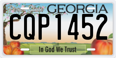 GA license plate CQP1452