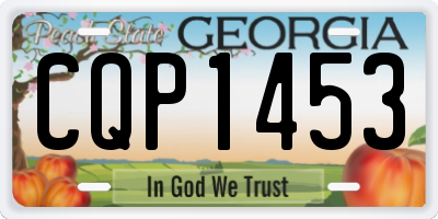 GA license plate CQP1453