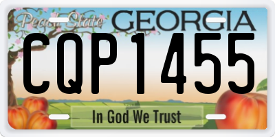 GA license plate CQP1455