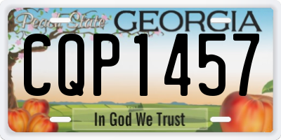 GA license plate CQP1457