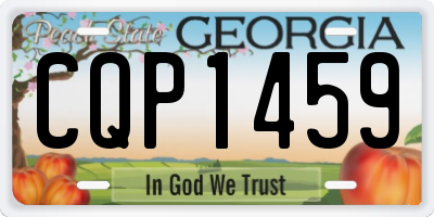GA license plate CQP1459