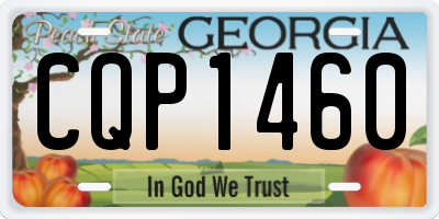 GA license plate CQP1460