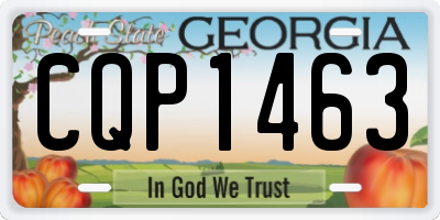 GA license plate CQP1463