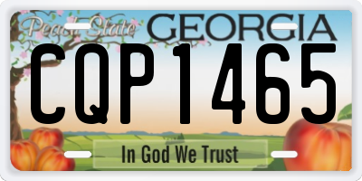 GA license plate CQP1465