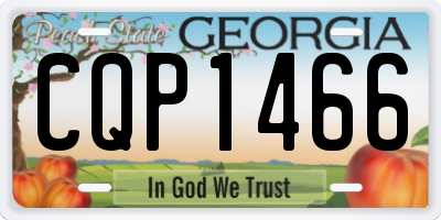 GA license plate CQP1466