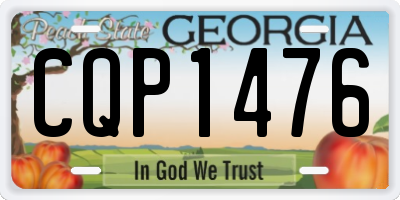 GA license plate CQP1476