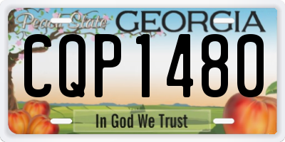 GA license plate CQP1480