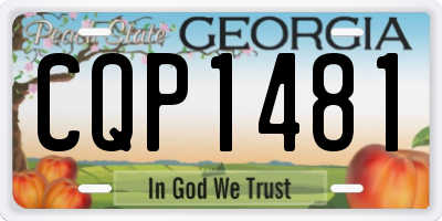GA license plate CQP1481