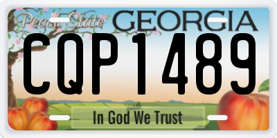 GA license plate CQP1489
