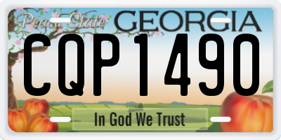 GA license plate CQP1490