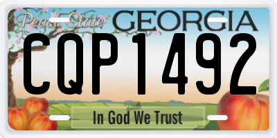 GA license plate CQP1492