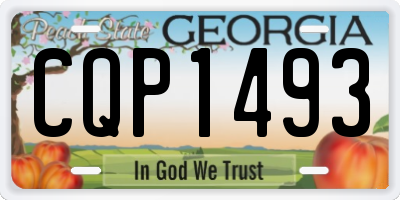 GA license plate CQP1493