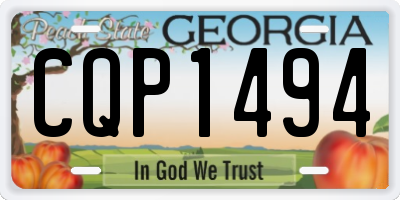GA license plate CQP1494