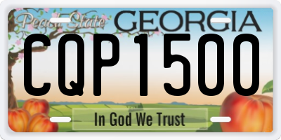 GA license plate CQP1500