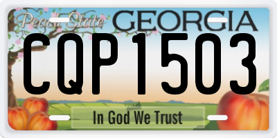 GA license plate CQP1503