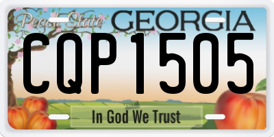 GA license plate CQP1505