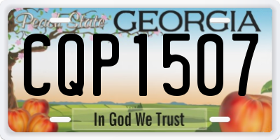 GA license plate CQP1507