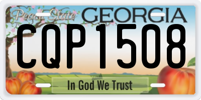 GA license plate CQP1508