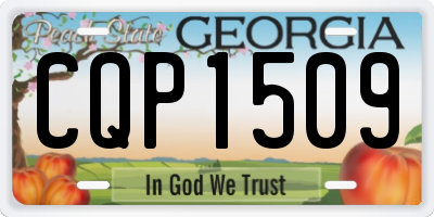 GA license plate CQP1509