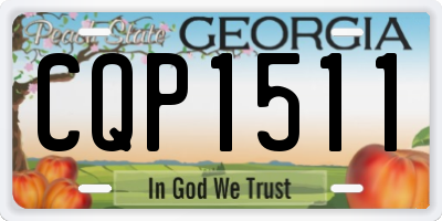 GA license plate CQP1511
