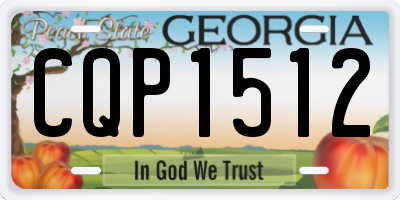 GA license plate CQP1512