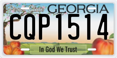 GA license plate CQP1514