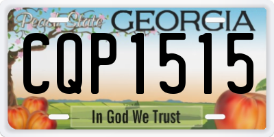 GA license plate CQP1515