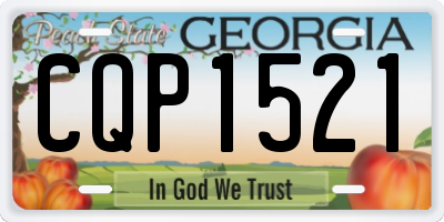 GA license plate CQP1521