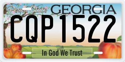 GA license plate CQP1522