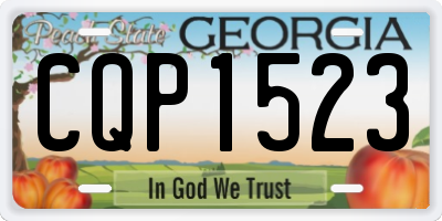 GA license plate CQP1523