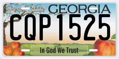 GA license plate CQP1525