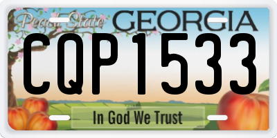 GA license plate CQP1533