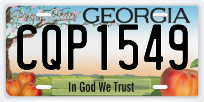 GA license plate CQP1549