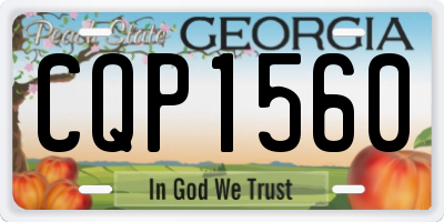 GA license plate CQP1560