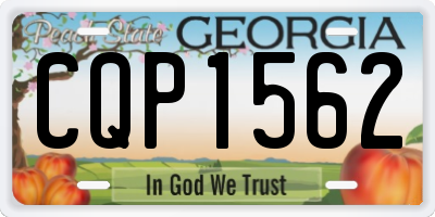 GA license plate CQP1562