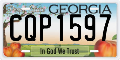 GA license plate CQP1597
